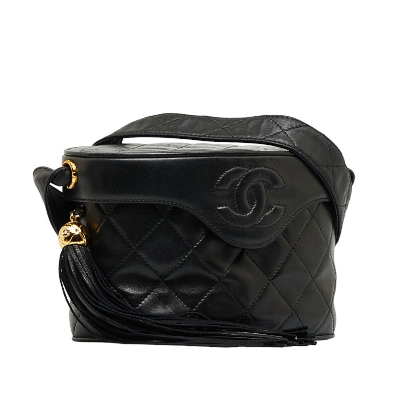 Chanel Cocono mark Tassel winged Shoulder Bag Black Leather  Chanel