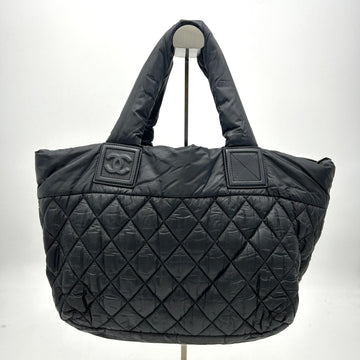 Pre-owned CHANEL Nylon Quilted Small Coco Cocoon Tote Black  LA1465