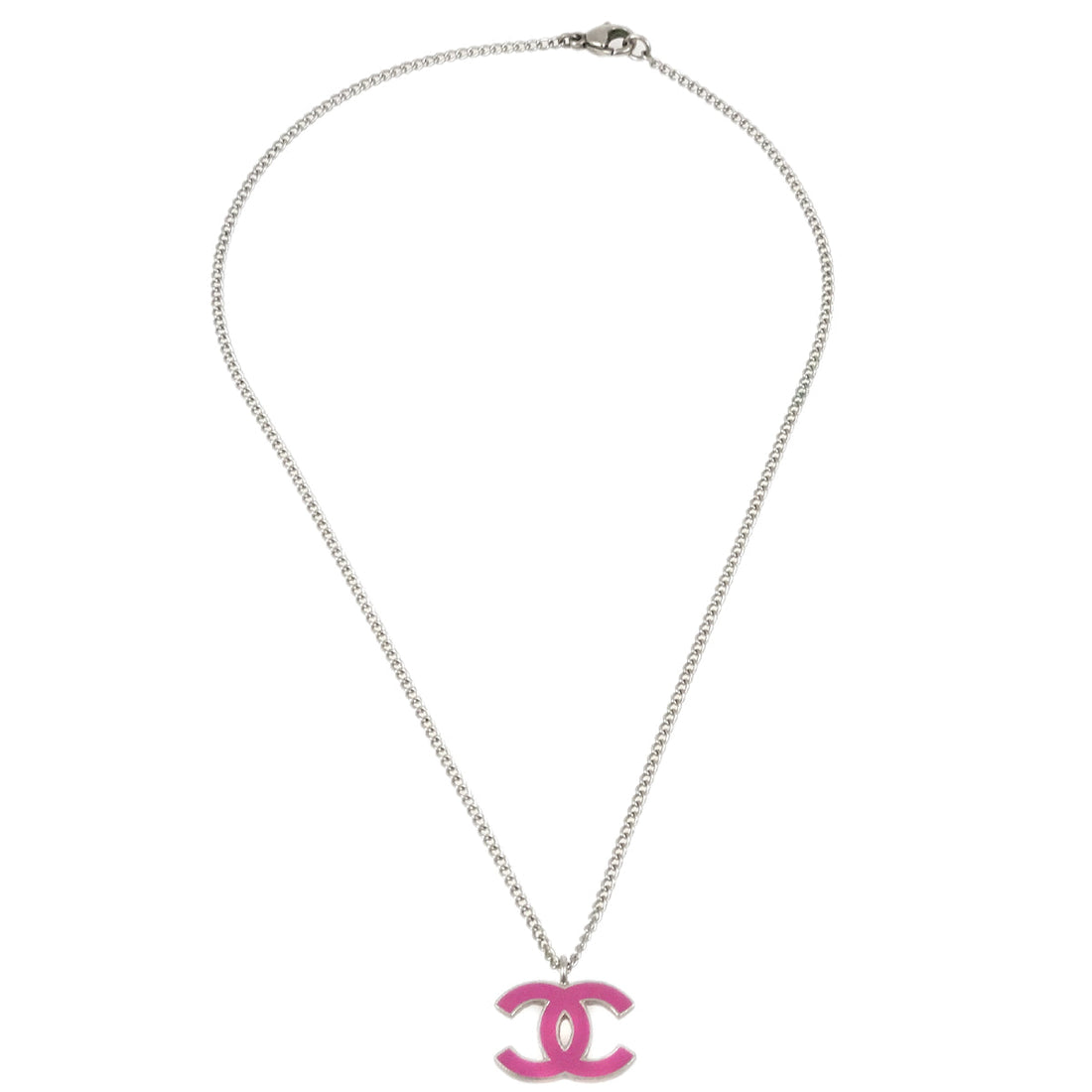 Chanel Silver Chain Necklace Pendant 04P