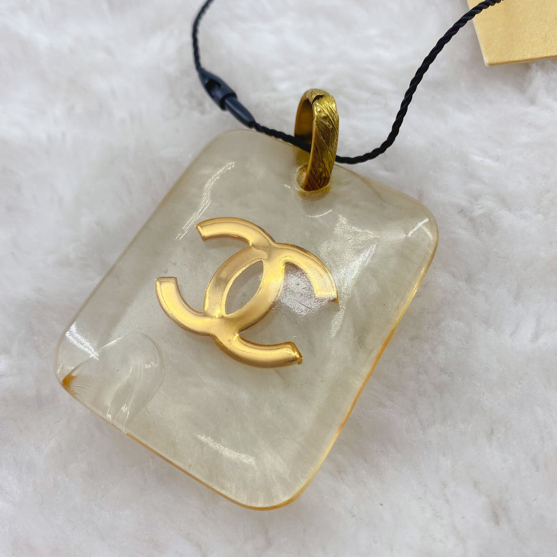 Chanel CC White Clear Plastic Pendant