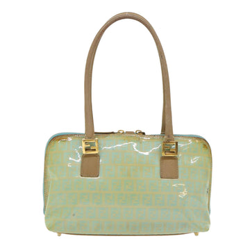 FENDI Zucchino Canvas Hand Bag Enamel Light Blue Auth 47649