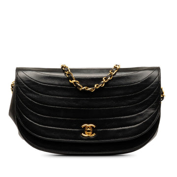 Chanel Coco Half Moon Chain Shoulder Bag Black   Chanel