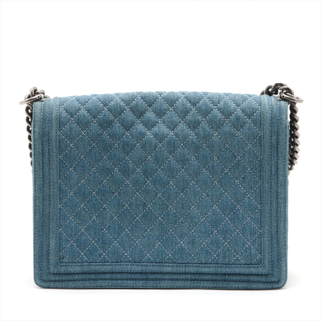 Chanel Navy Denim Chain Shoulder Bag