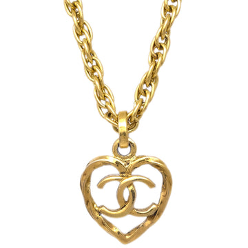Chanel Heart Chain Pendant Necklace Gold 1982