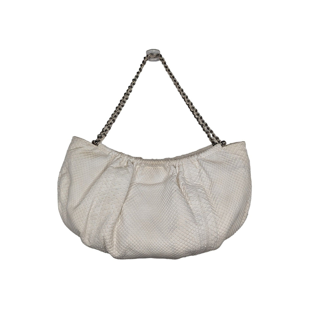 Chanel  White Python CC Chain Hobo Bag