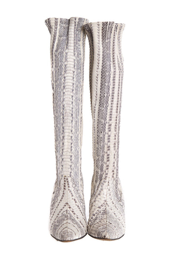 Manolo Blahnik Snakeskin Boots SZ 38.5