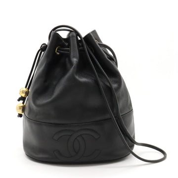 Chanel Black Lambskin Bucket Shoulder Bag
