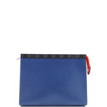 Pochette Voyage  Leather with Damier Graphite MM