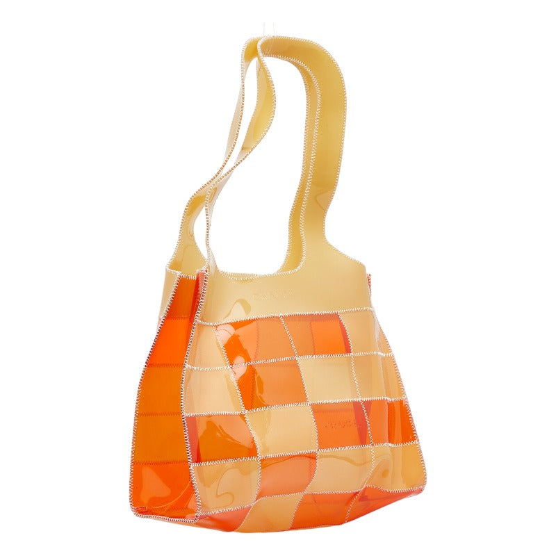 Chanel Cleare Bag  Bag houlder Bag Orange Beige Vinyl  CHANEL