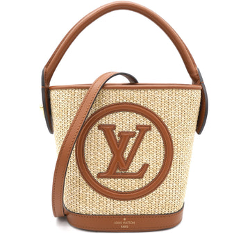 Louis-vuitton Petit bucket bag Raffia Beige