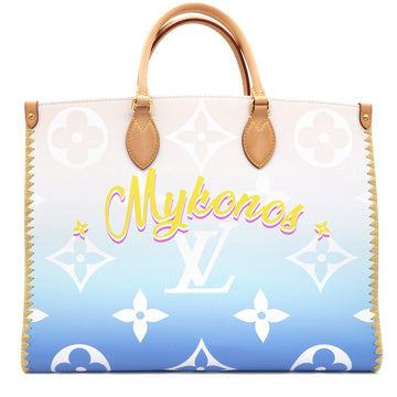 Louis-vuitton Monogram Giant Raffia Mykonos By The Pool On the Go GM Blue