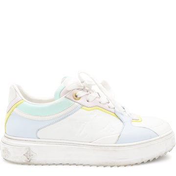Louis-vuitton Monogram Embossed Lambskin Time Out Sneakers 36.5