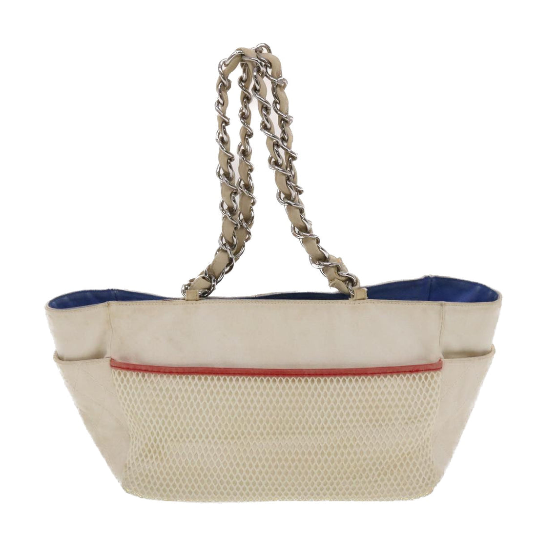 Top Quality Chanel Chain Tote Bag No5 Canvas White CC Auth 49901