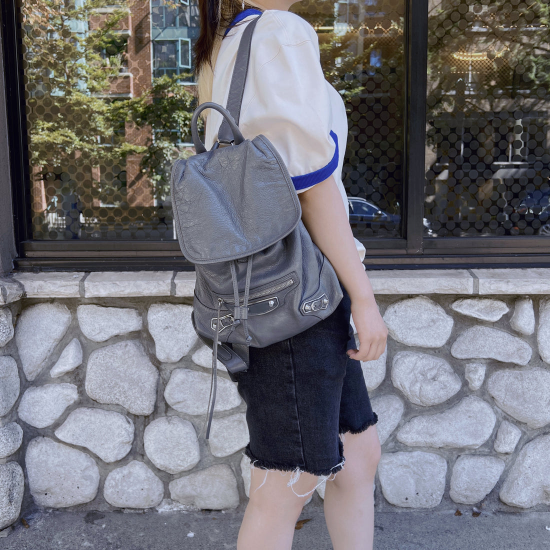 Balenciaga traveller city leather backpack pm