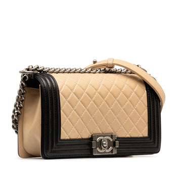 CHANEL Medium Lambskin Boy Bicolor Flap Bag