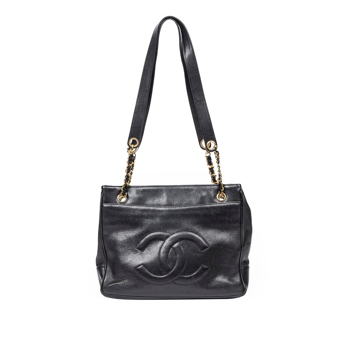 Black Top Quality Chanel Caviar CC Tote
