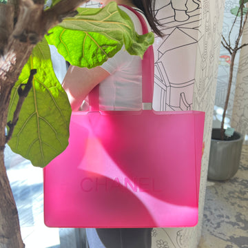 CHANEL Jelly Pink Logo Tote