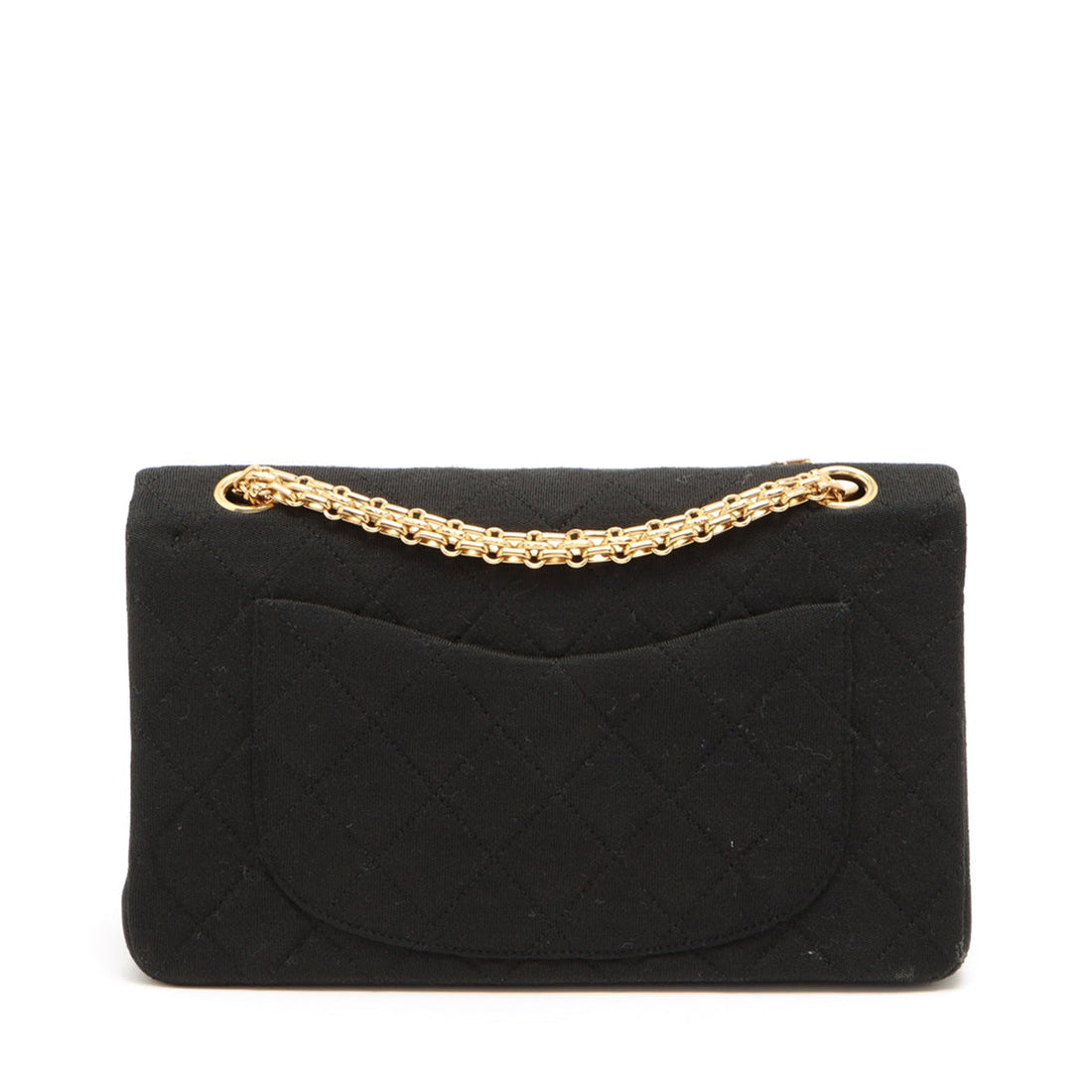 Chanel Matrasse Cotton Double Flap Double Chain Bag Black Gold  0st