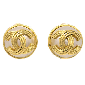 Chanel Gold Button Earrings Clip-On 94A