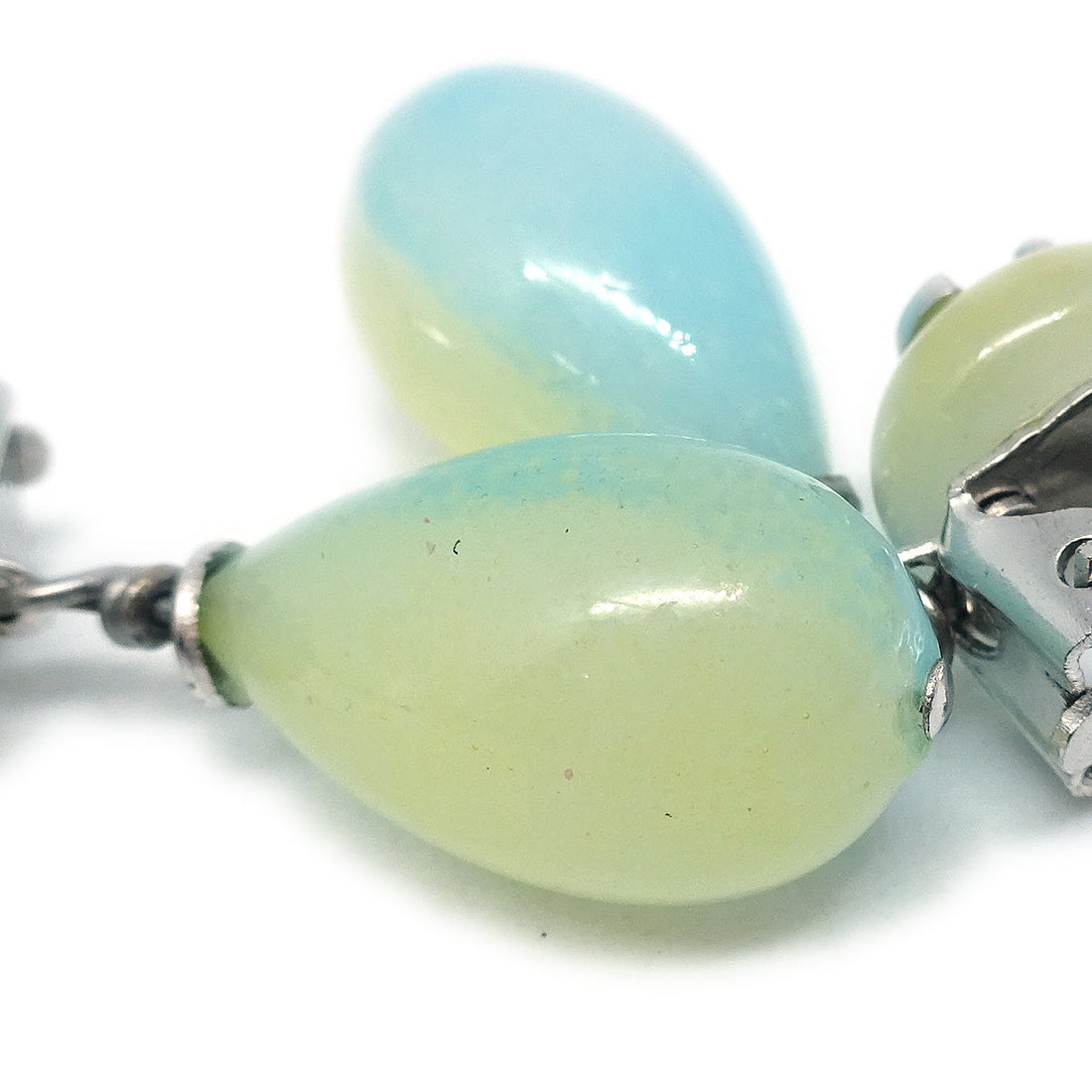 Chanel Dangle Earrings Light Blue 99P