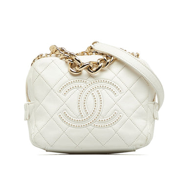 Chanel Matrases Cocono mark tands Chain Handbags Shoulder Bag White   CHANEL