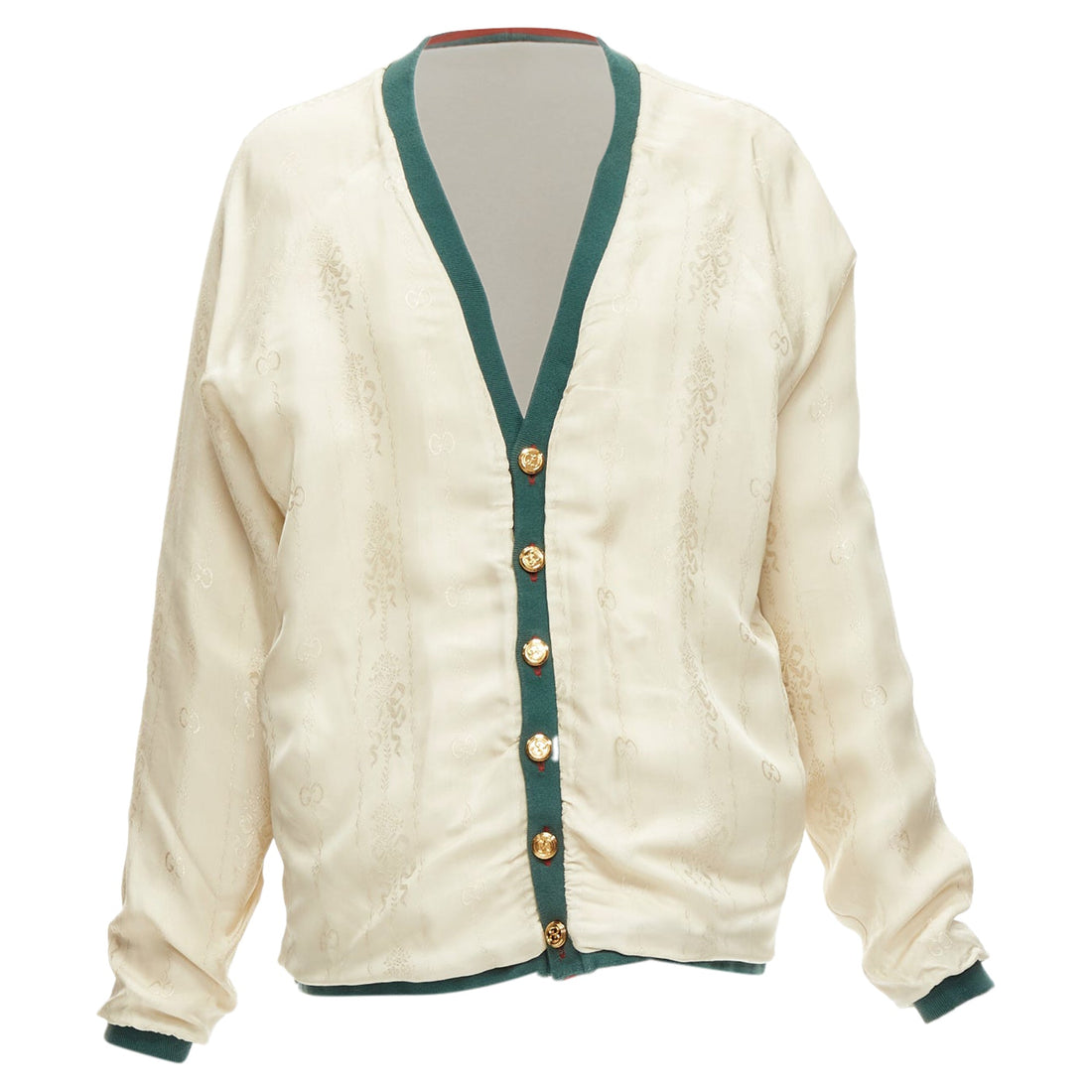 Gucci reversible web button oversized cardigan