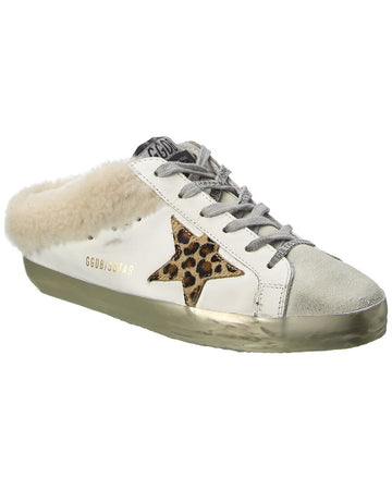 Golden Goose Superstar Sabot Leather & Shearling Sneaker