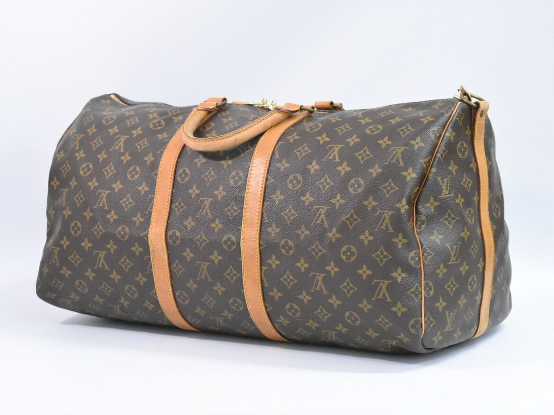 Louis Vuitton Keepall Bandouliere 55  Canvas Travel Bag