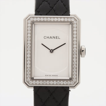 Chanel boyfriend H6955 SS x leather QZ silver no sign plate