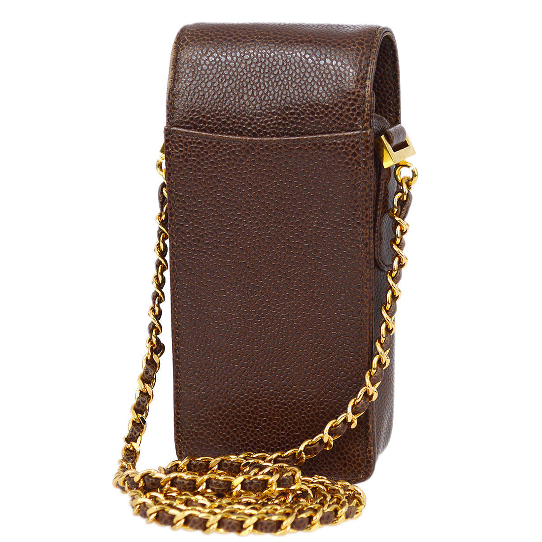 Chanel Brown Caviar Chain Shoulder Bag Pouch