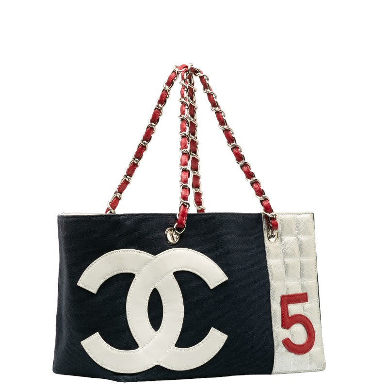 Chanel No. 5 Chain  Bag Navi Multicolor Canvas Leather  Chanel
