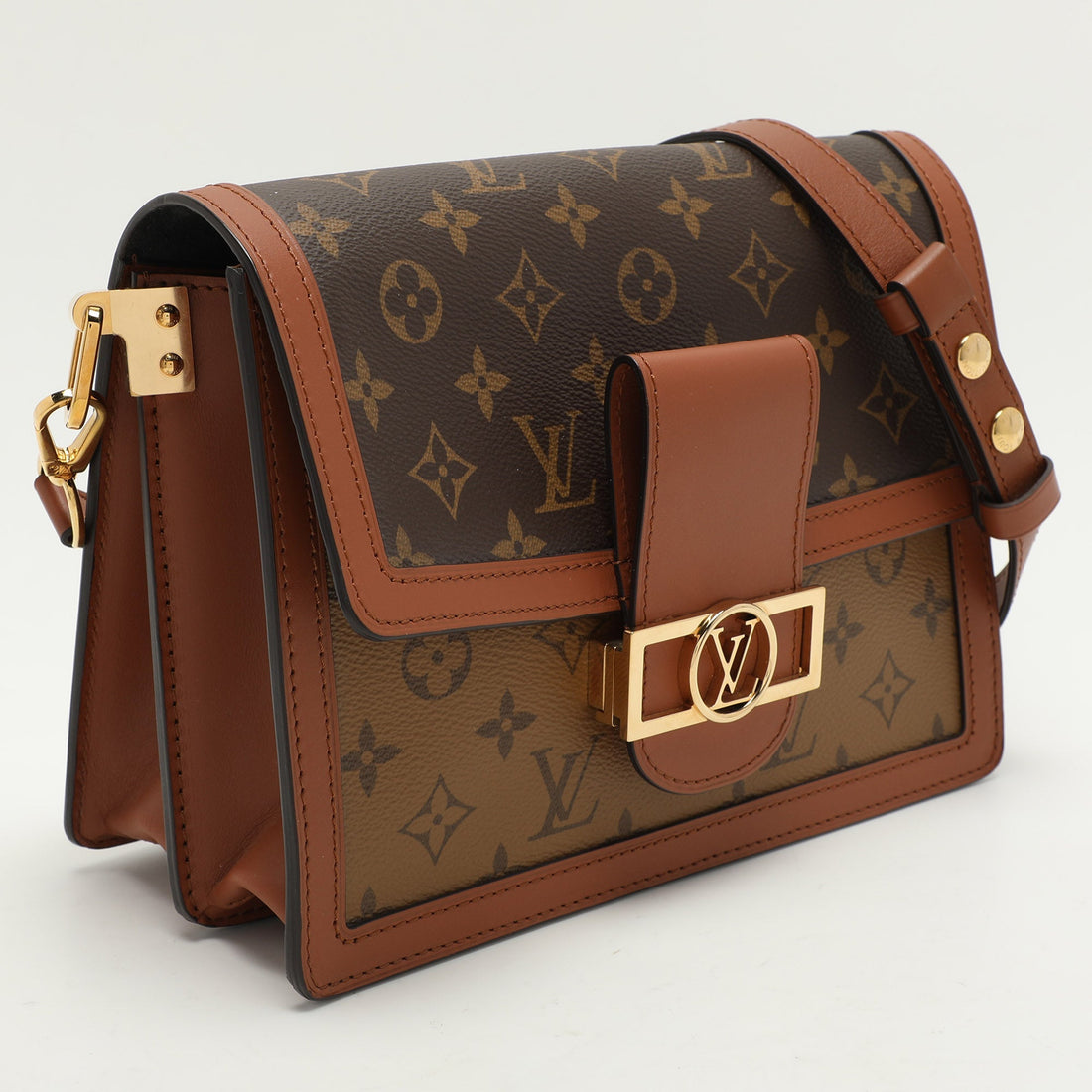 Louis Vuitton Monogram/monogram Reverse Canvas Dauphine Mm Bag