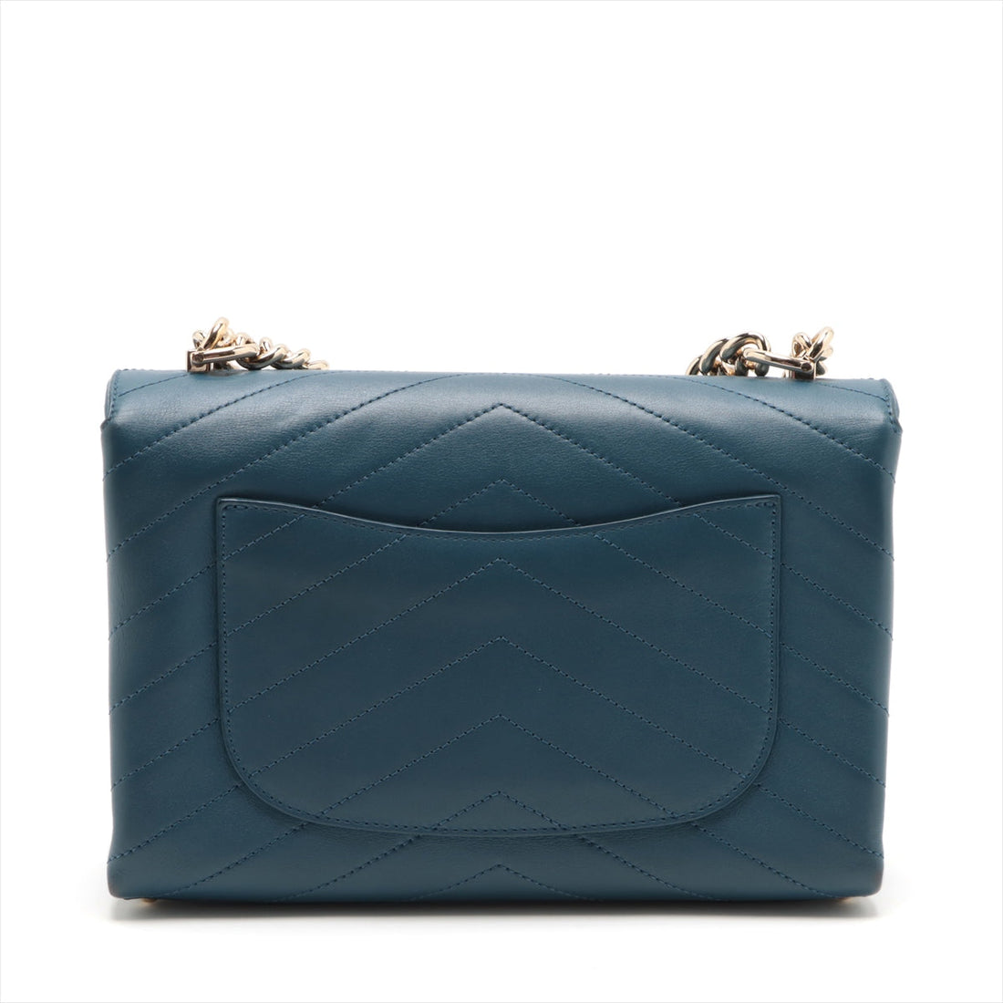 Chanel Chevron in Chain Shoulder Bag Blue G