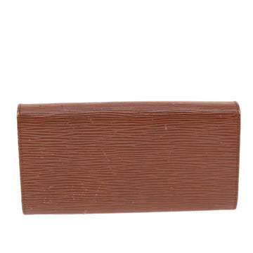 FENDI Long Wallet Leather Brown Auth 50286