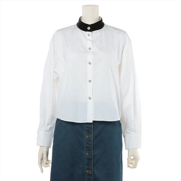 Chanel Coconut Button Cotton X Silk  36  Black X White P73408