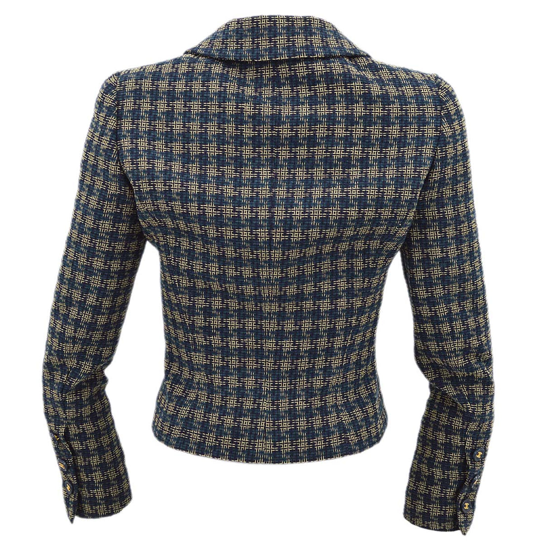 Chanel Single Breasted Jacket Navy 95A #36