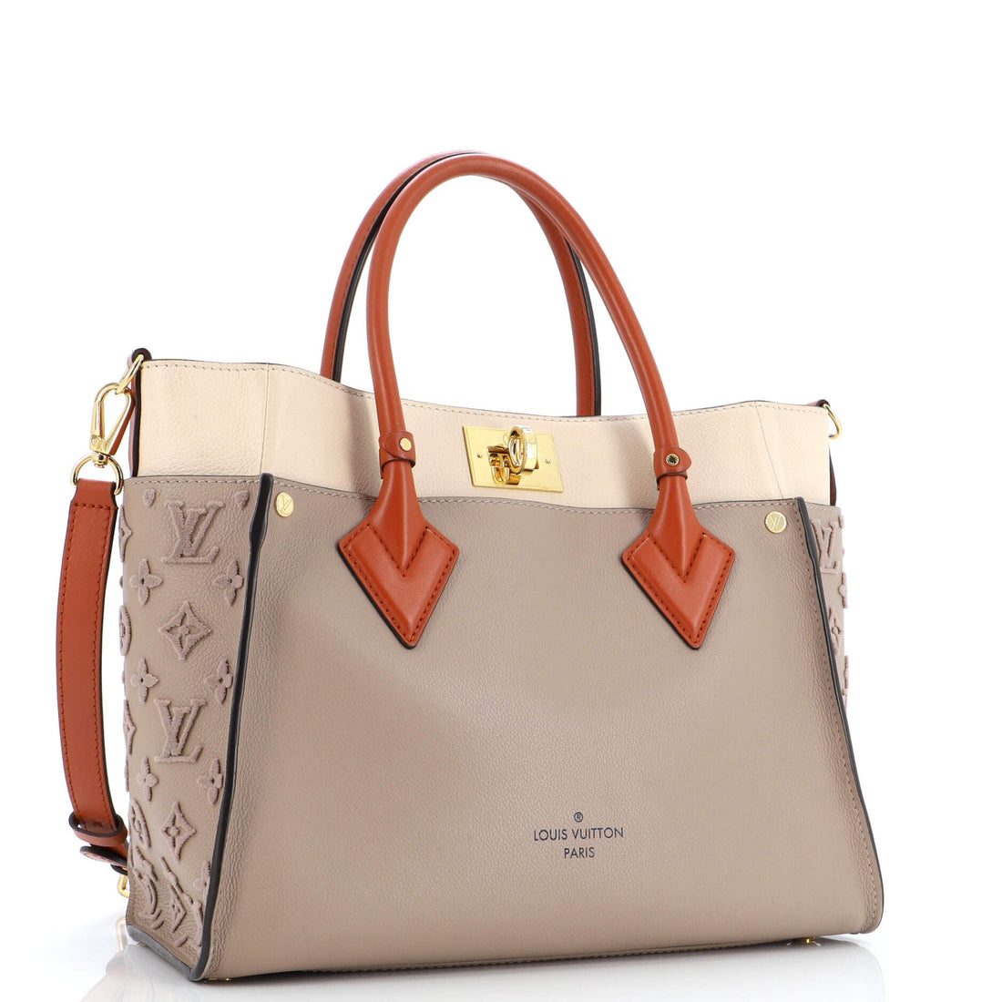 On My Side Tote Monogram Tuffetage Leather MM
