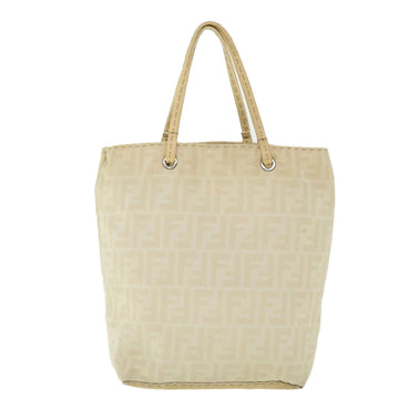 FENDI Zucca Canvas Celeria Tote Bag Beige Auth 51655