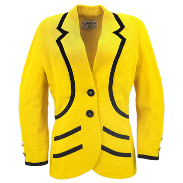 Chanel Single Breasted Jacket Yellow #42