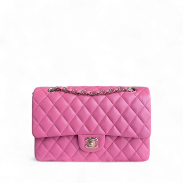 Chanel Classic Flap Medium - Togo/epsom/caviar/clemence/callfskin/cowhide/lambskin 25CM Quilted Grained CalBNkin Pink Gold Hardware Series 28