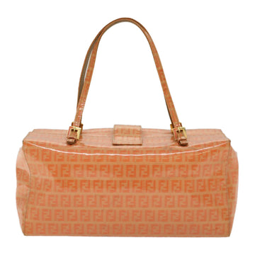FENDI Zucchino Canvas Mamma Baguette Hand Bag Enamel Orange Auth 52439
