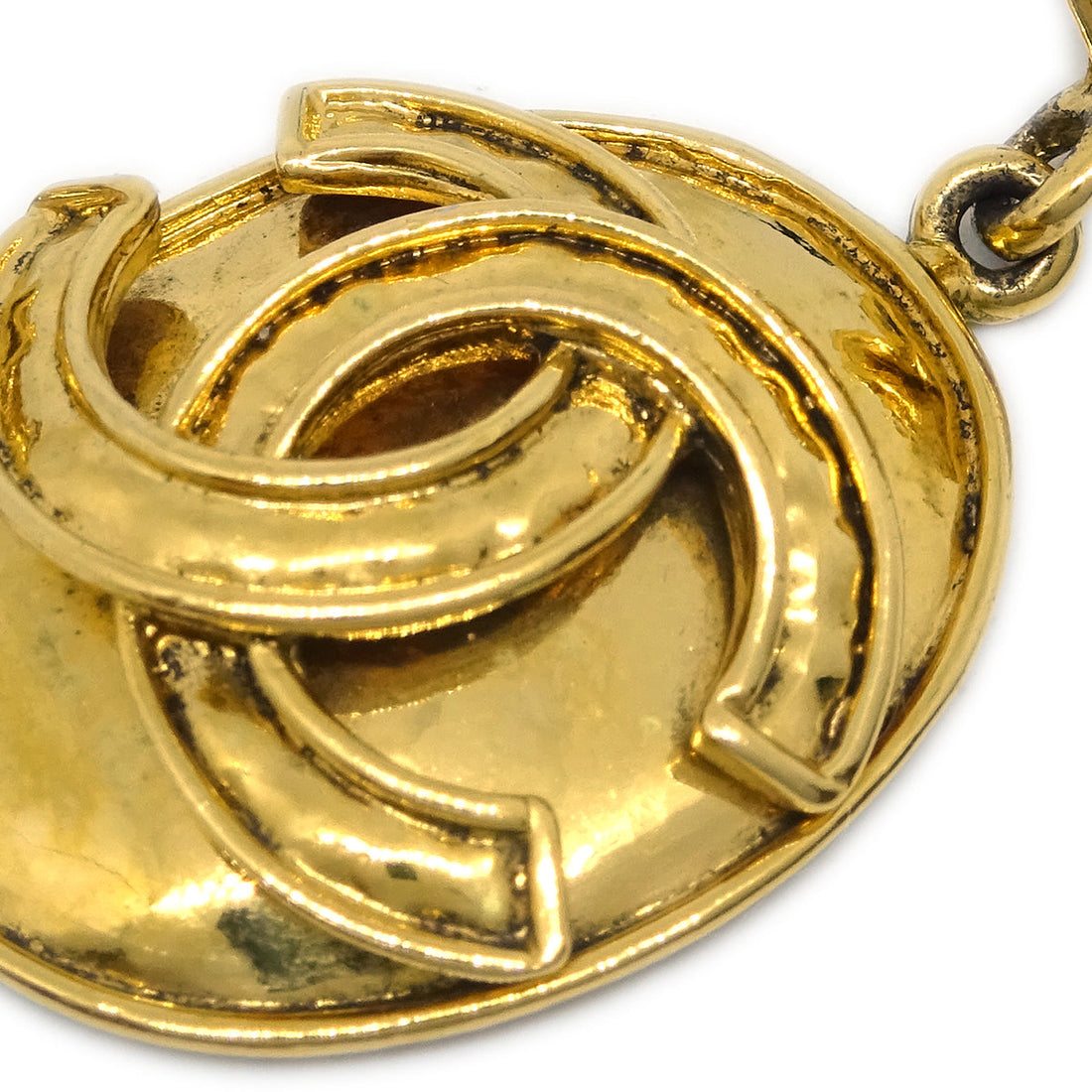 Chanel Dangle Earrings Gold Clip-On 94P