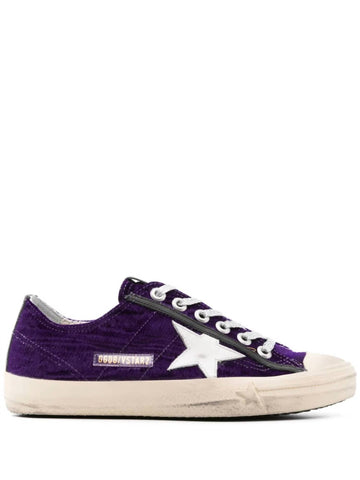 V-Star Ltd Velvet Sneaker In Dark Purple/white