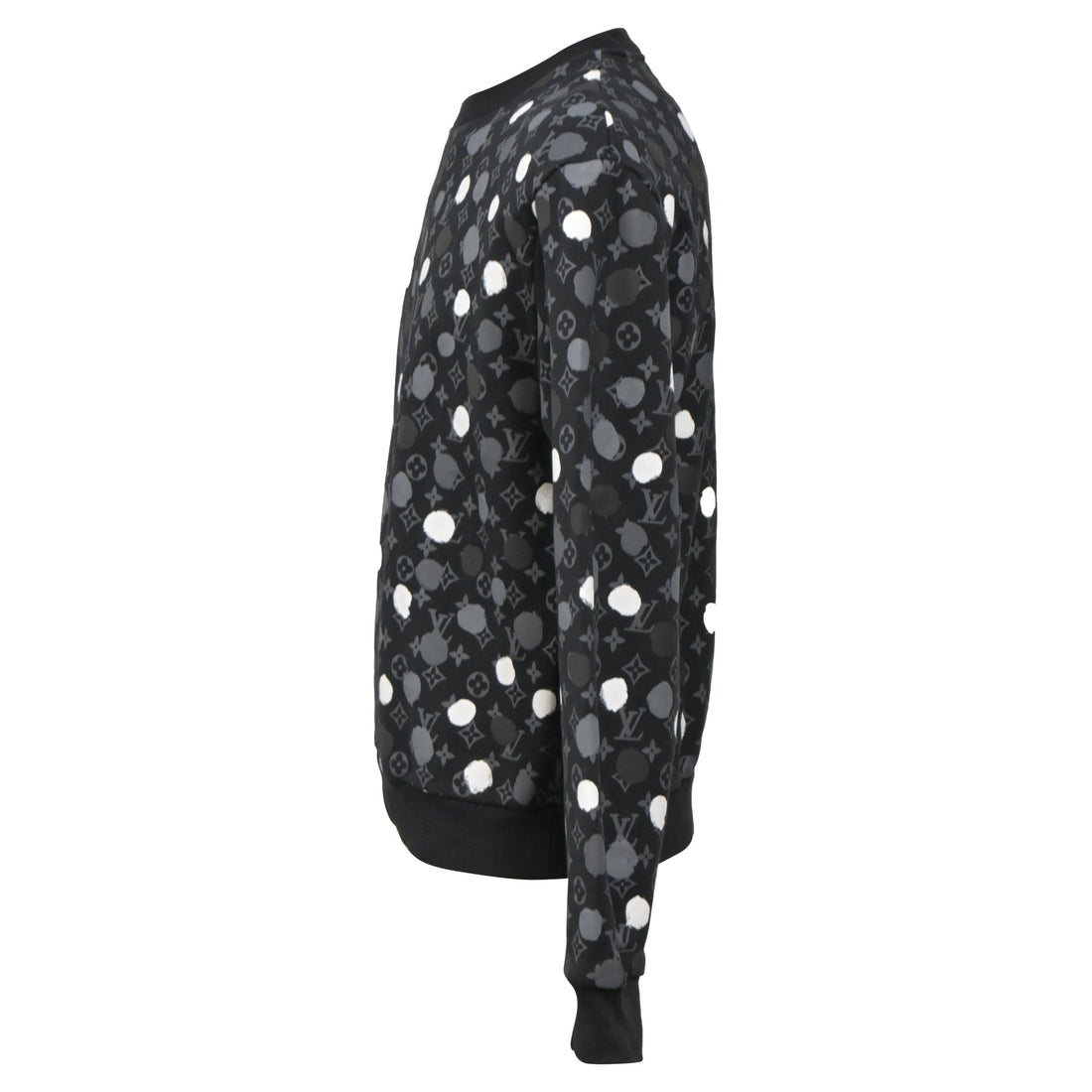 Louis Vuitton x Yayoi Kusama Infinity Dots Printed Crewneck Sweatshirt in Black Cotton