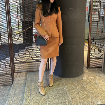 Christian Dior  wool & mink Skirt Suit