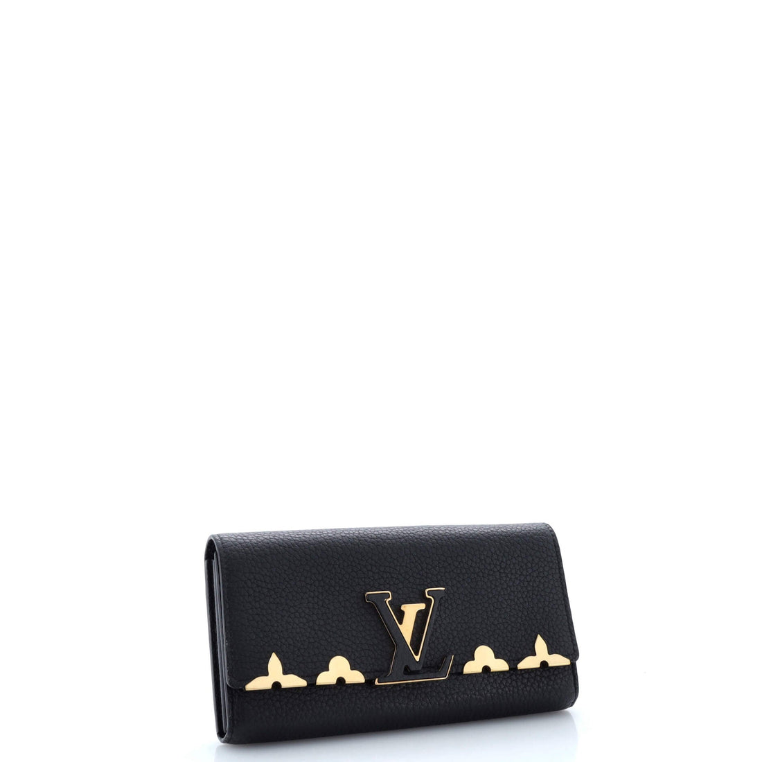 Capucines Wallet Leather with Embellished Detail Long