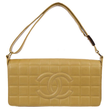 Chanel 2003-2004 * Choco Bar Shoulder Bag Beige Lambskin