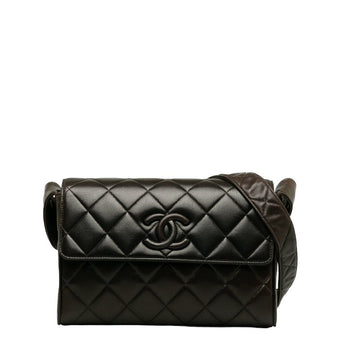 Chanel mattresses Cocono mark sloping shoulder bag brown ram s ladies CHANEL