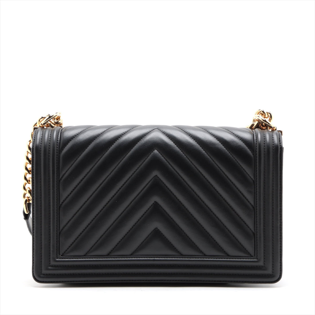 Chanel Boy  Chanel 28   Chain Shoulder Bag Black Gold  28th A92193
