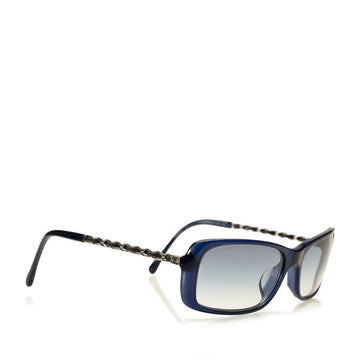 Chanel Cocono mark un Glasses Blue Silver  Lady Chanel